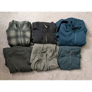 Eddie Bauer Pullover Lot of 6 Men's Size TL XXL XL TXL Gray/Blue 1/4 Zip Sleeve